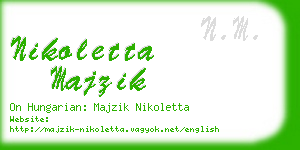 nikoletta majzik business card
